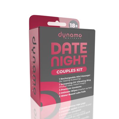 The Date Night: Couples Intimacy Kit with Massager, Vibrating Ring, Condoms & Lube