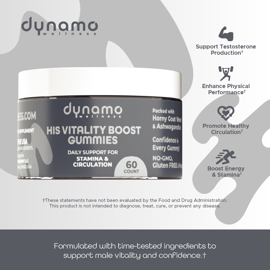 His Vitality Gummies: Daily Energy & Performance Support (30 Servings)