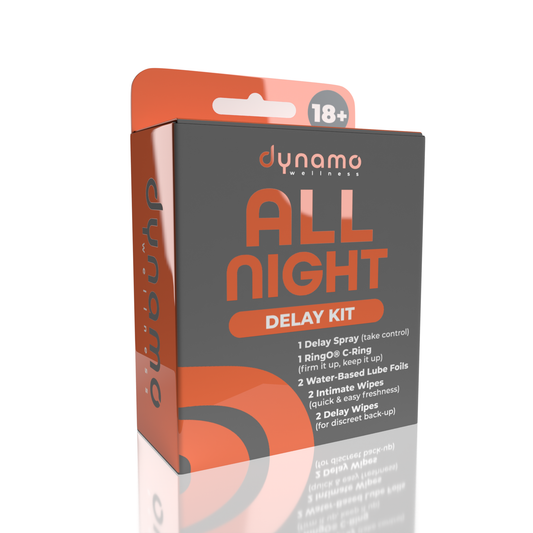 The All Night: Endurance Kit with Delay Spray, Penis Ring, Wipes & Lube