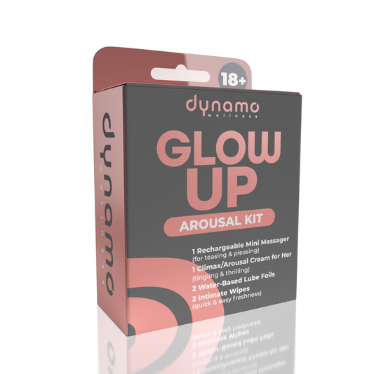 The Glow Up: Female Pleasure Kit with Rechargeable Massager, Arousal Cream & Lube