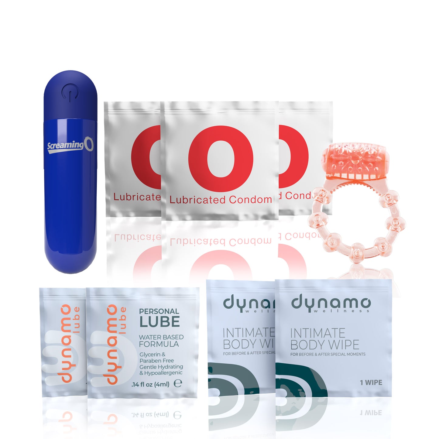 The Date Night: Couples Intimacy Kit with Massager, Vibrating Ring, Condoms & Lube